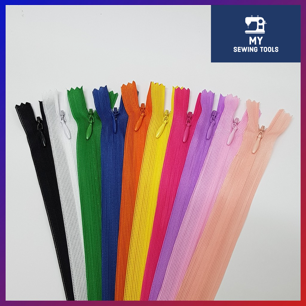 SCZ Invisible Zip / Hidden Zip / Invisible Zipper (1pc) 8inch-22inch | Zip Sorok SCZ / Zip Sembunyi / Zip Susuk