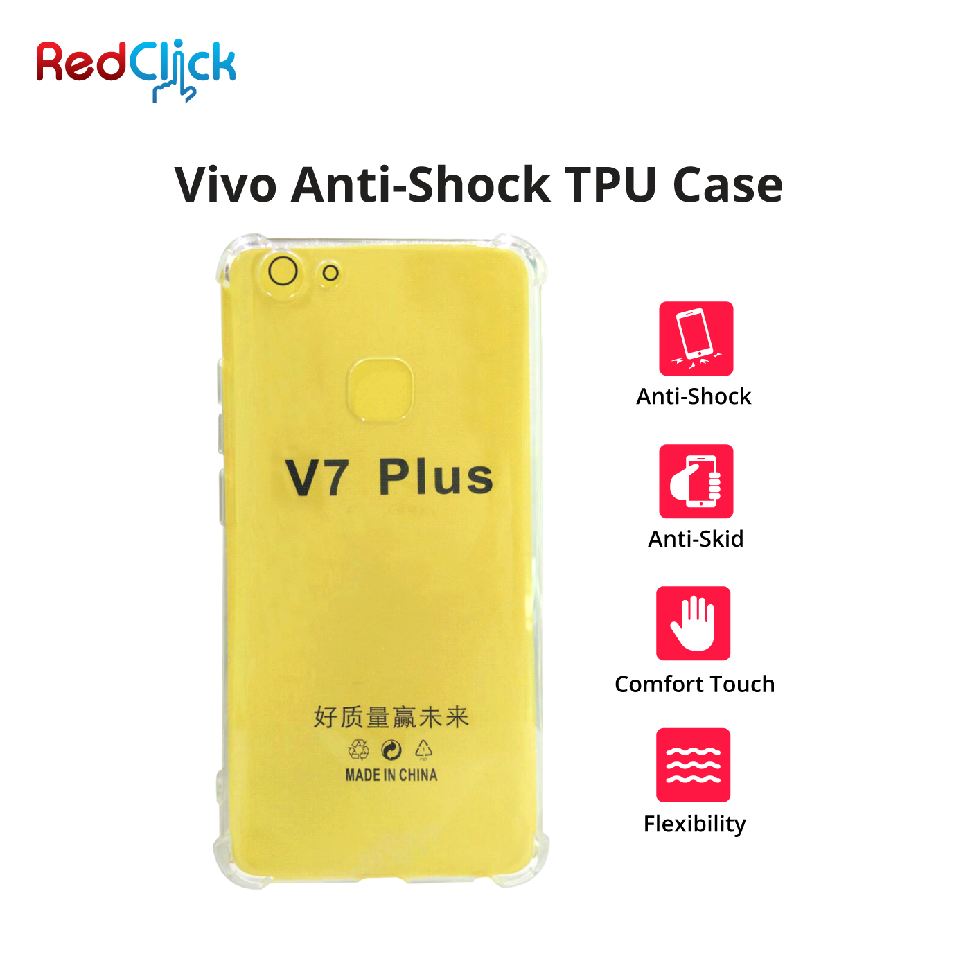 VIVO V7 Plus / Y25 / Y69 / Y91/Y91I/ Y91C Anti Shock Transparent Back Case