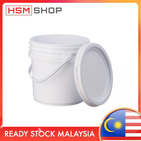 Plastic Bucket Pail With Lids / Large Storage Container / Tong Cat / Tong Kosong / PP Material (5L)