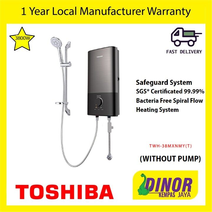 Toshiba Instant Electric Water Heater (No Pump) TWH-38MXNMY(T) / (DC Pump) TWH-38EXPMY(T) Bathing Mode LED Display
