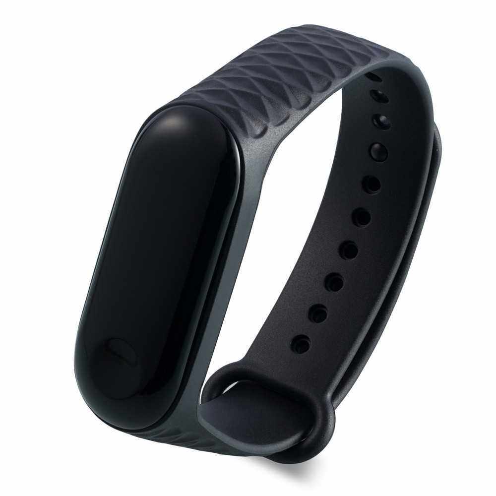 Replacement 220mm Wriststrap Watch Band for Xiaomi Miband 3 Smart Bracelet (Black)