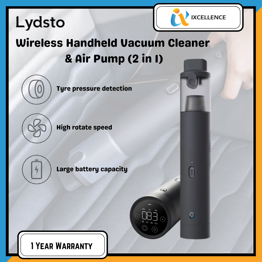 [IX] Xiaomi Youpin Lydsto 10000PA 150PSI Wireless Handheld Vacuum Cleaner & Air Pump 2in1 Multifunctional for Car