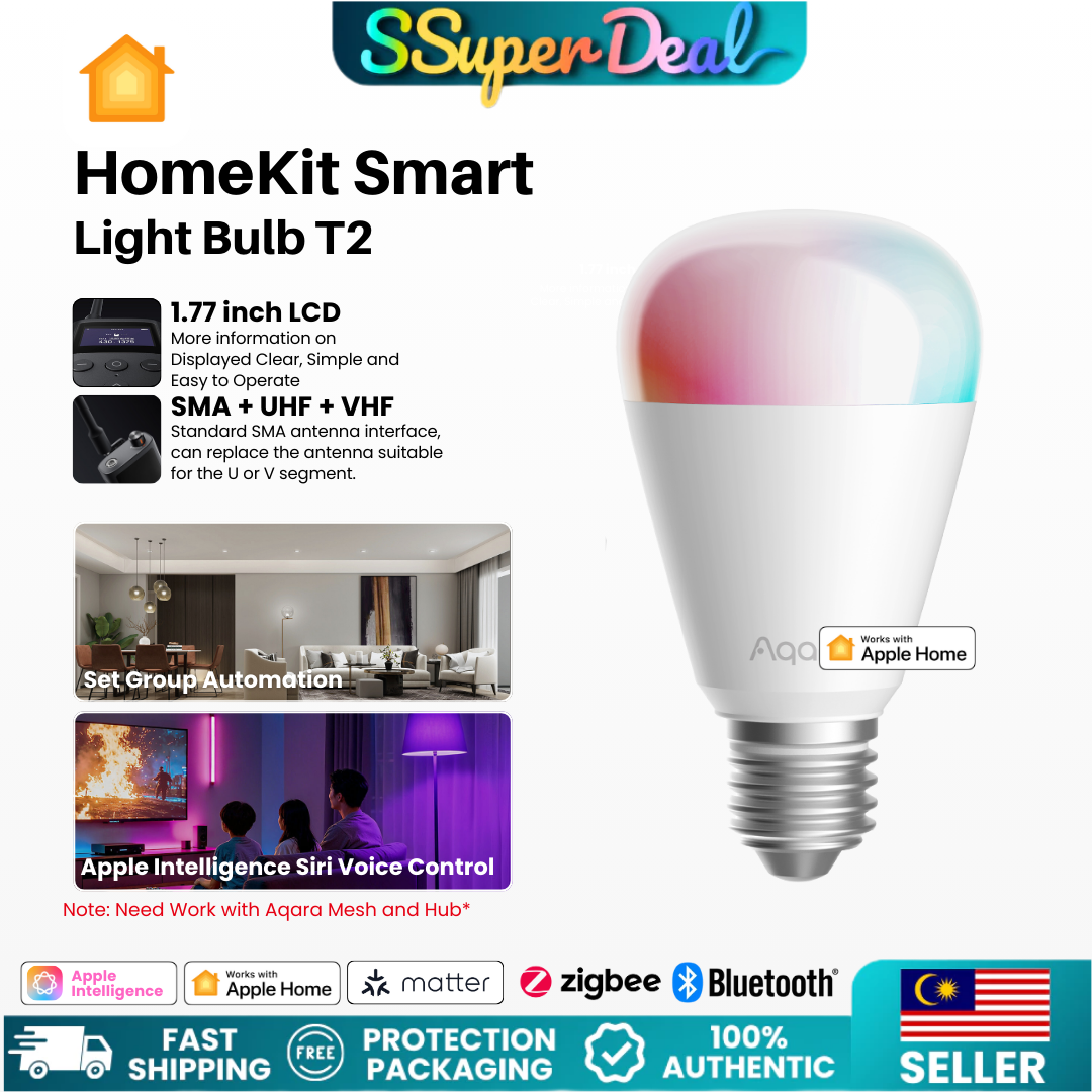 Homekit Smart LED Bulb RGB Light Ampoule T2 App Zigbee Bluetooth Matter E27 Gaming Movie Mode