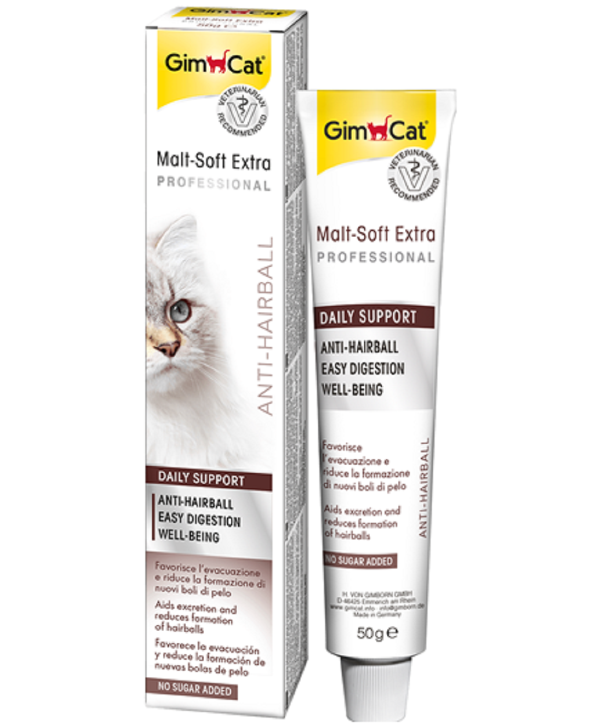 GimCat Professional Paste for Cat Multi Vitamin, Kitten Paste, Malt Soft Extra vitamins strengthen immune system energy active hairball health cat paste