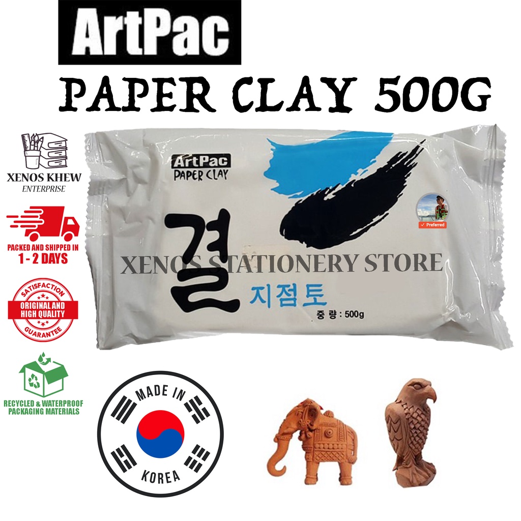 ARTPAC PAPER CLAY 500G MADE IN KOREA NATURAL WHITE MODELLING MATERIAL (READY STOCK / 100% ORIGINAL)
