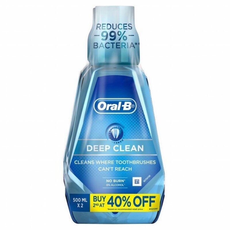 Oral-B Mouth Rinse Deep Clean (500ml x2)