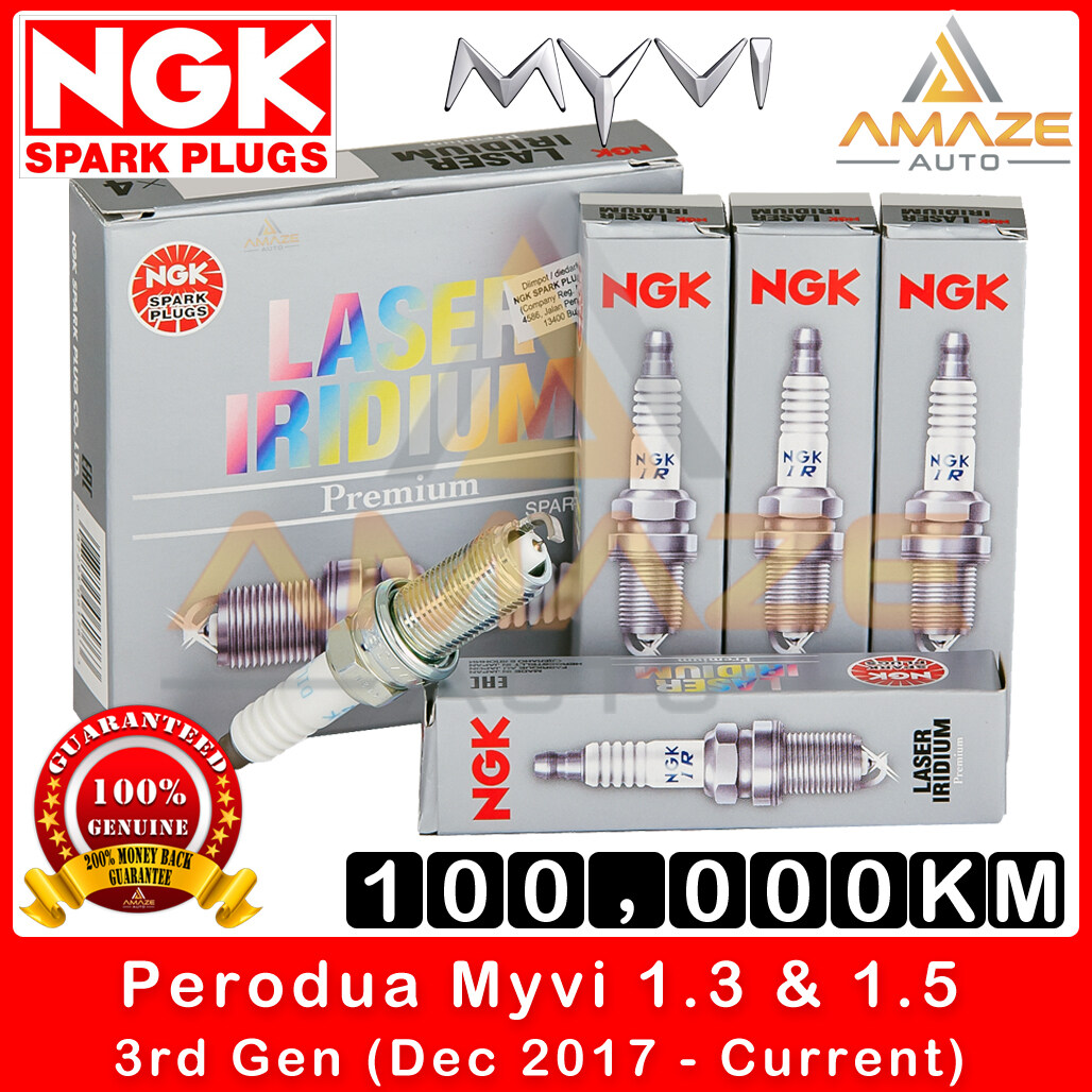 NGK Laser Iridium Spark Plug for Perodua Myvi 1.3 & 1.5 3rd Gen (Dec 2017 - Current) - 100,000KM Spark Plug [Amaze Autoparts]