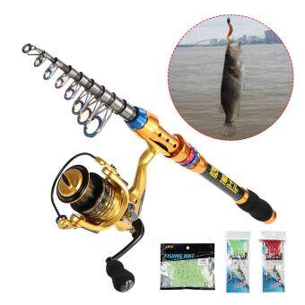 Lixada Portable Lure Rod Set Spinning Rod and Fishing Reel Combos Full Kit Telescopic Fishing Rod