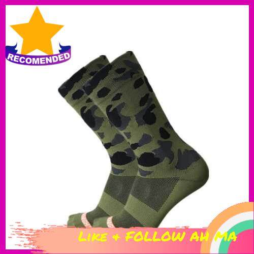 BEST SELLER Outdoor Sports Cycling Socks Compression Stretch Socks Breathable Bike Socks for Men Women (Army Green)