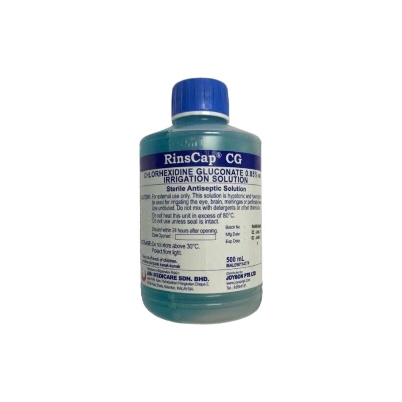 RinsCap Chlorhexidine Gluconate 0.05 w/v Irrigation Solution 500ml