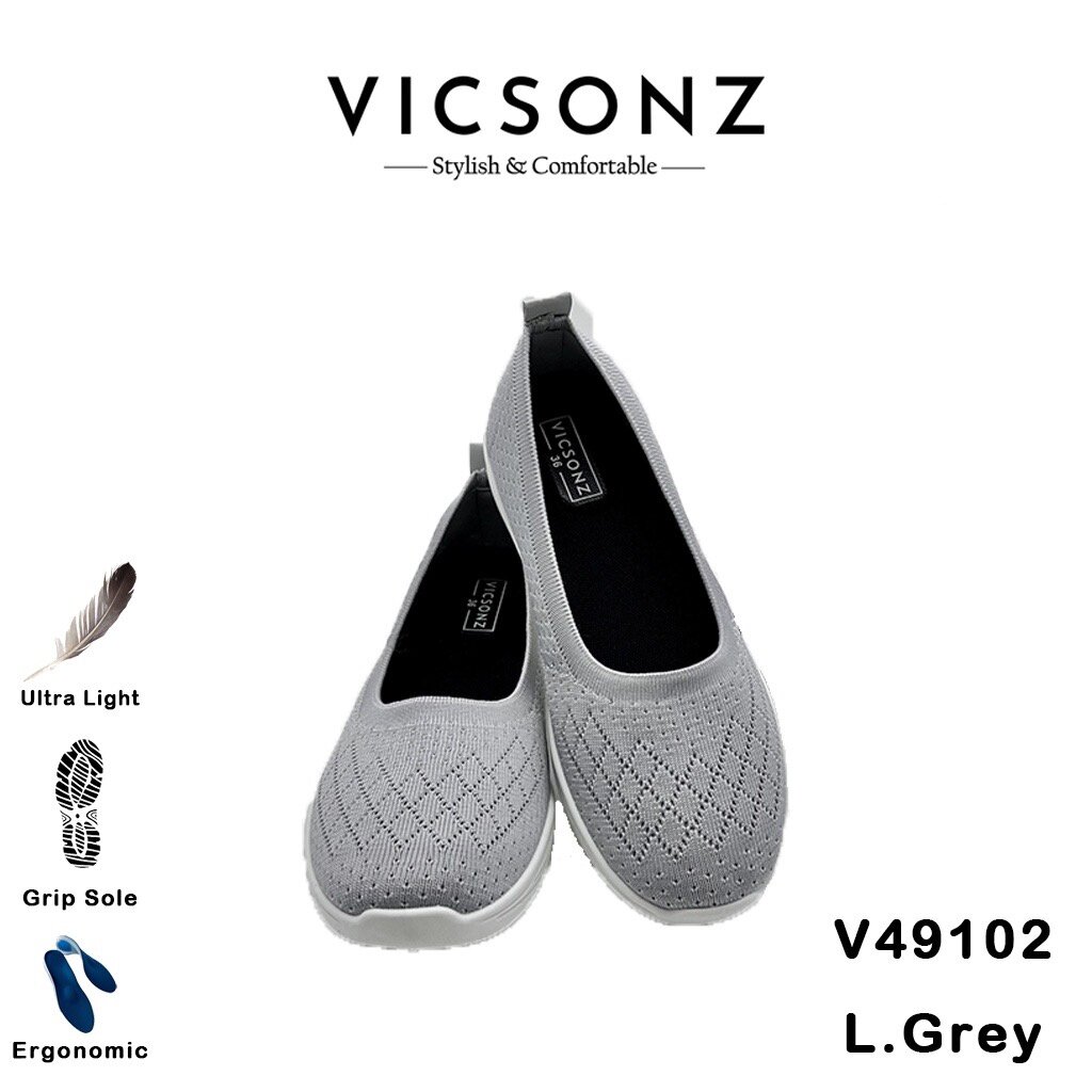 Vicsonz Womens Sneaker V49102 Light Grey