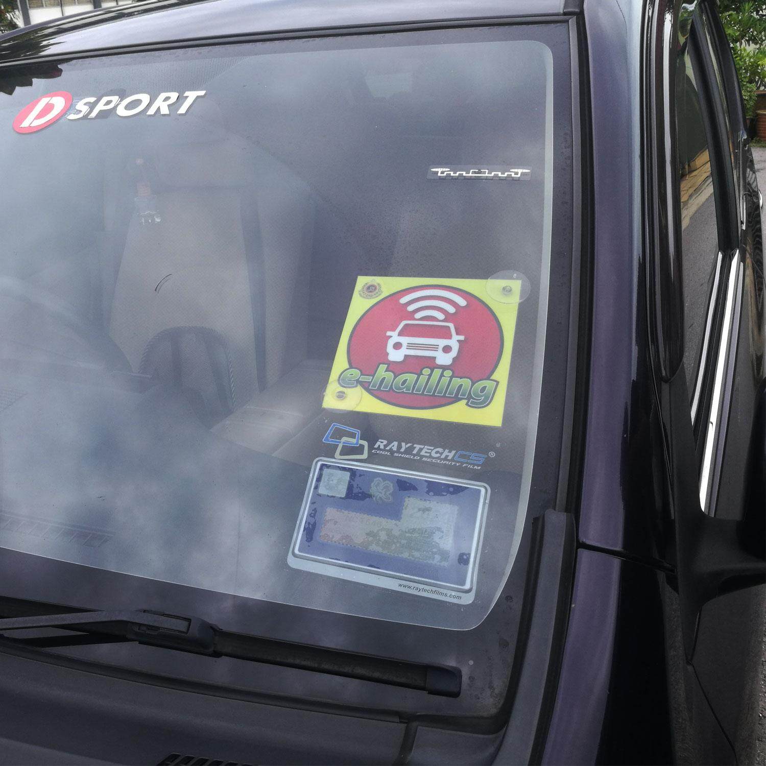 EHailing Sticker with rubber suction [ Removeable] 2PCS