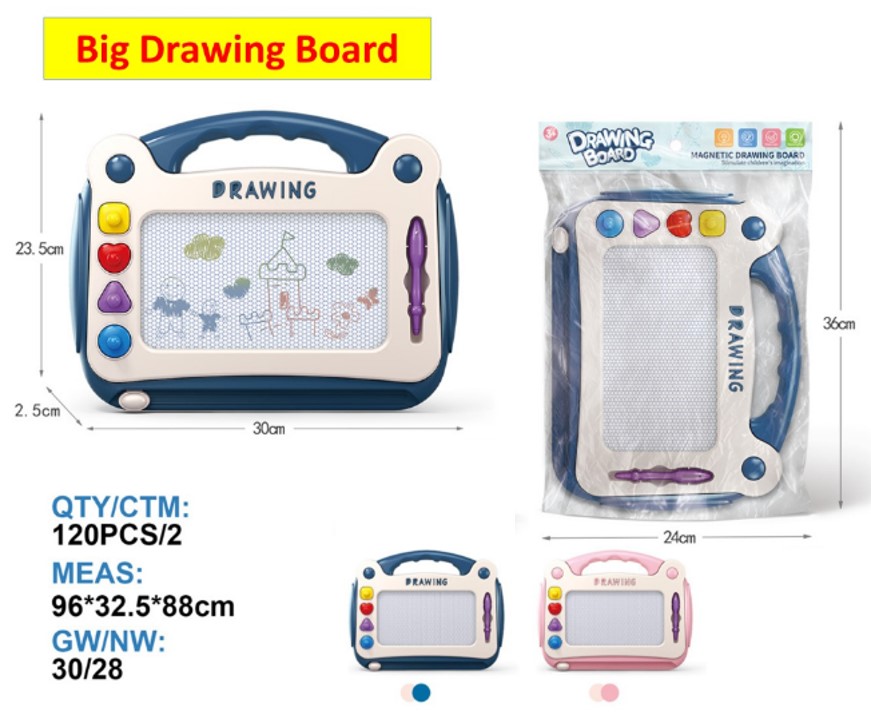 Magnetic 4-Color Drawing Sketch Board Erasable Colorful Pad Kids Toy Baby 6m+ Cat Ear Handle
