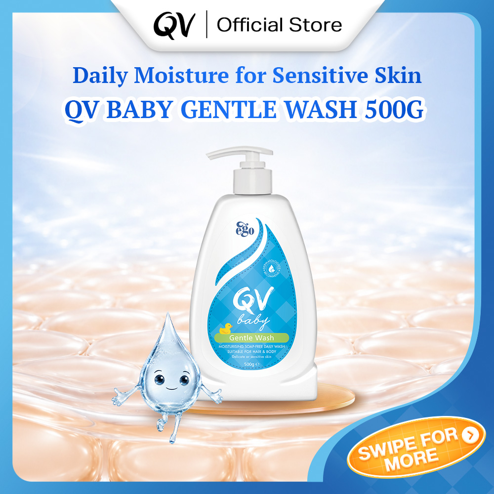 QV Baby Gentle Wash 500g Soap-free for Hair and Body Hydrating and Soothing Suitable for Babys Delicate Skin