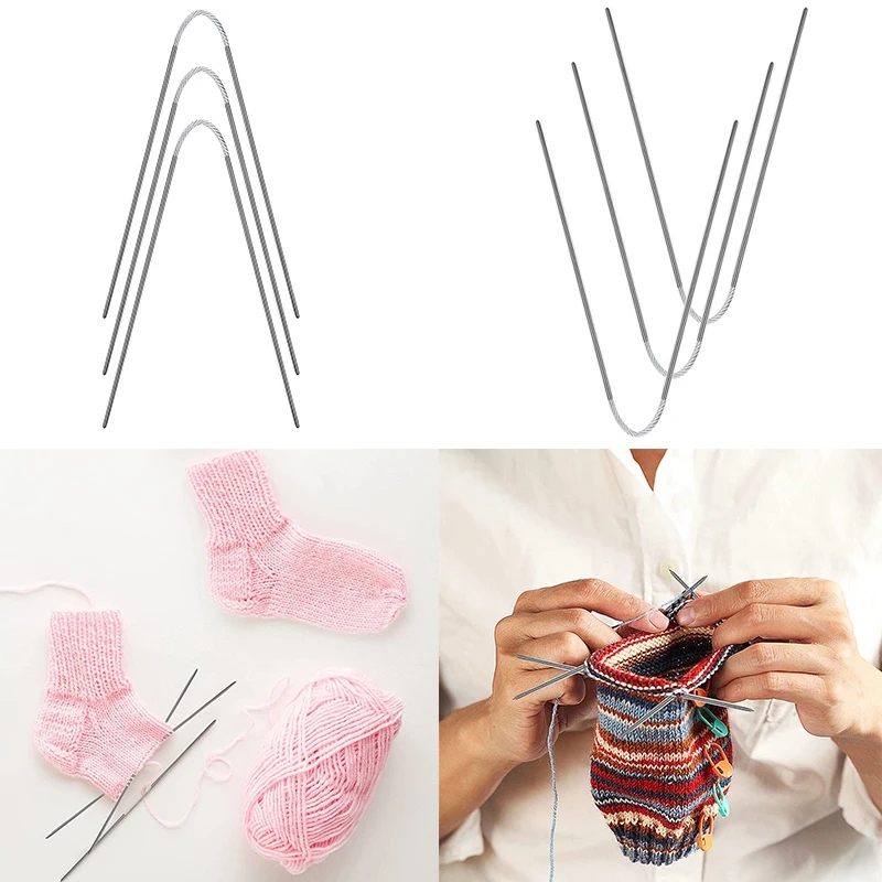 3Pcs Circular Knitting Needles Metal Cable Circular Knitting Needles Set Knitting Yarn Knitting Needles For Sweaters Hats Socks