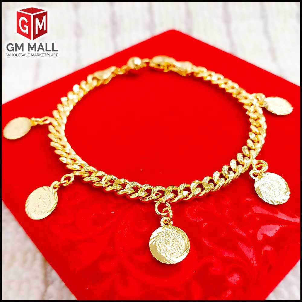 Emas Korea Jewellery Gelang Tangan Papan Duit Syiling Gold Plated Ek 2092 6 19 Cm Gold New Pgmall
