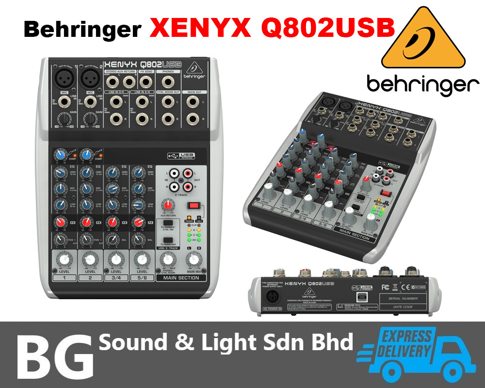 behringer xenyx q802usb premium 8-input 2-bus mixer