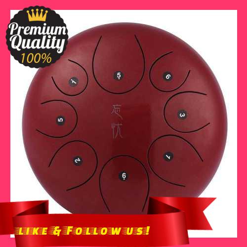 People\'s Choice 10 Inch Steel Tongue Percussion Drums Instrument (Red)