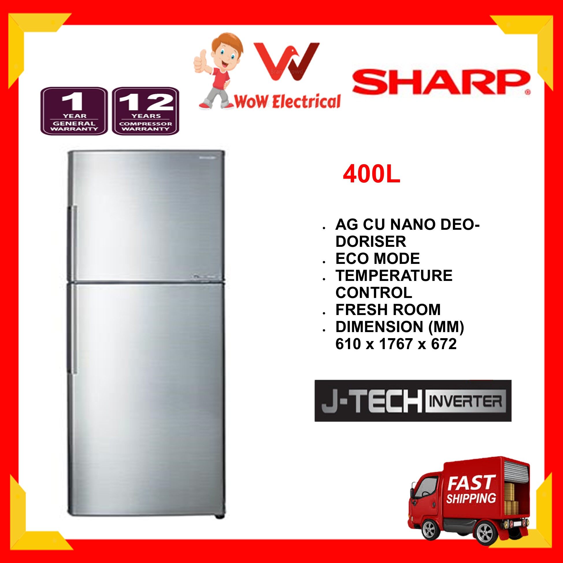 Price List Peti Sejuk Sharp SJ406MSS 400L J-Tech Inverter 2 Door Fridge Refrigerator (Toshiba/Beko/Khind/Skyworth/LG/Samsung) Terkini Price List Peti Sejuk Sharp SJ406MSS 400L J-Tech Inverter 2 Door Fridge Refrigerator (Toshiba/Beko/Khind/Skyworth/LG/Samsung) Terkini