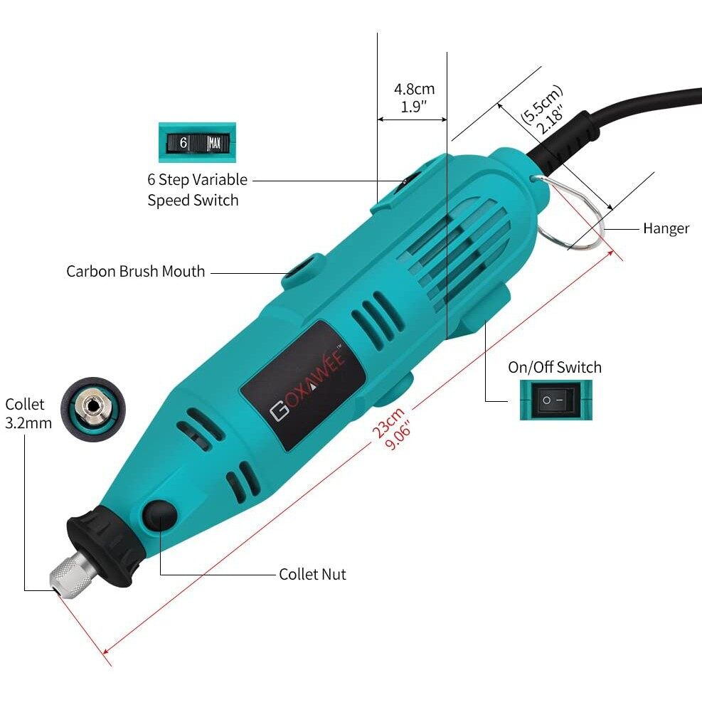 D061/ GOXAWEE Rotary Tool Kit, 288Pcs MultiPurpose Rotary Tool Set