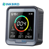 INKBIRD 6-in-1 Indoor Air Quality Monitor Detects CO2 PM2.5 AQI Temperature and Humidity with Alarm for Rooms Cellars Grow Tents Offices PTH-9A
