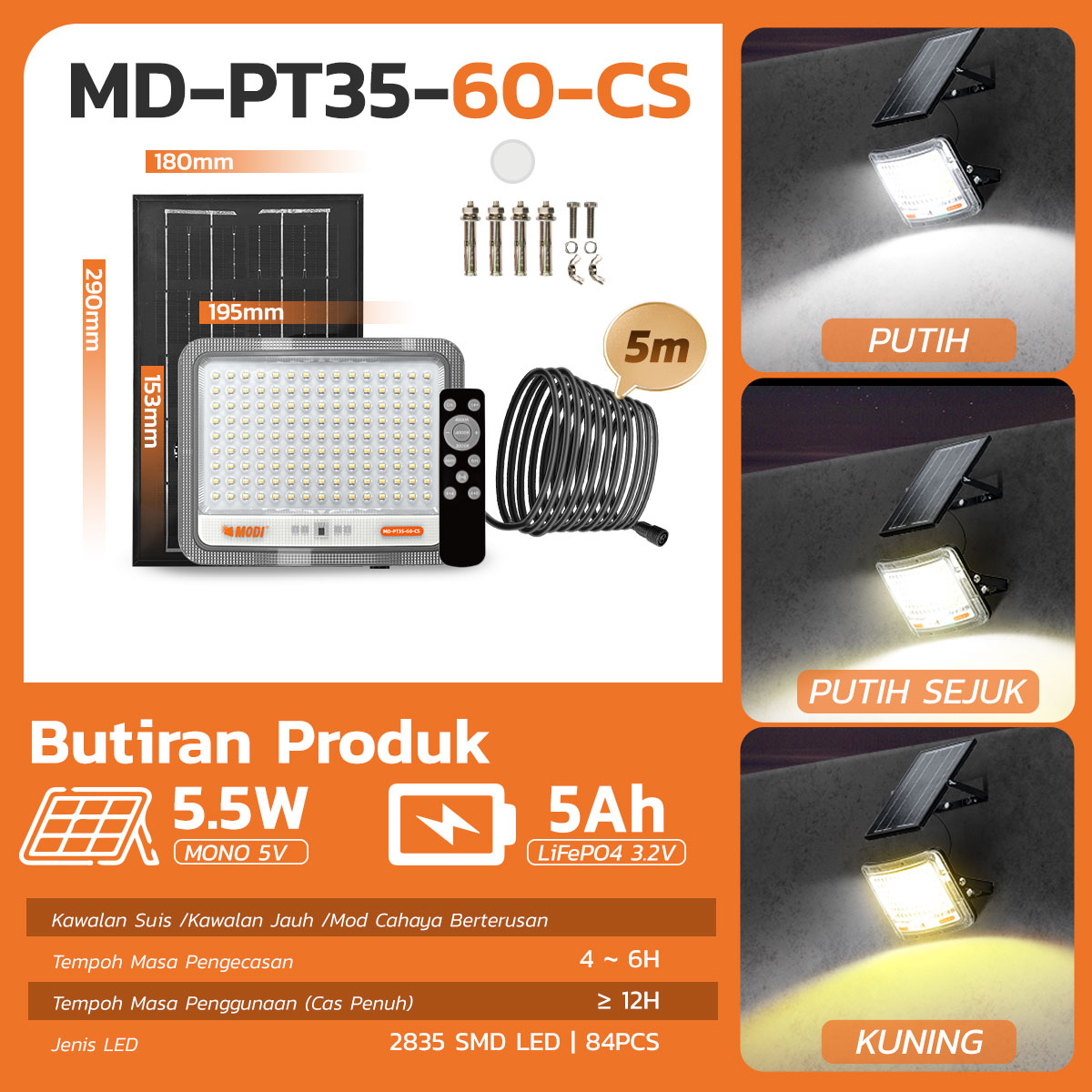 MODI Solar light Spotlights Outdoor flood Lights LED Super Bright IP65 Waterproof Solar Powered Lights solar panel lampu automatic turn on/off