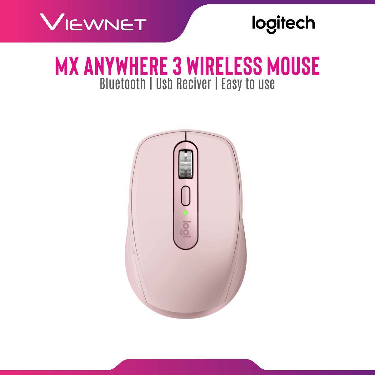Logitech MX Anywhere 3 Master series of wireless mouse Ultimate versatility with remarkable performance (910-005994) ROSE 