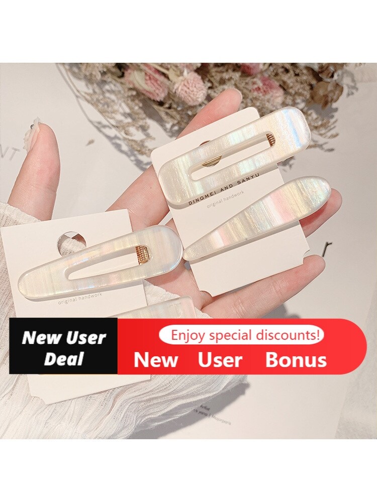 [Love ornament] Color Gradient Hair Clip Hollow Korean Style Fashion Hair Accessories Simple Ladies Hair Clip Headdress Side Clip
