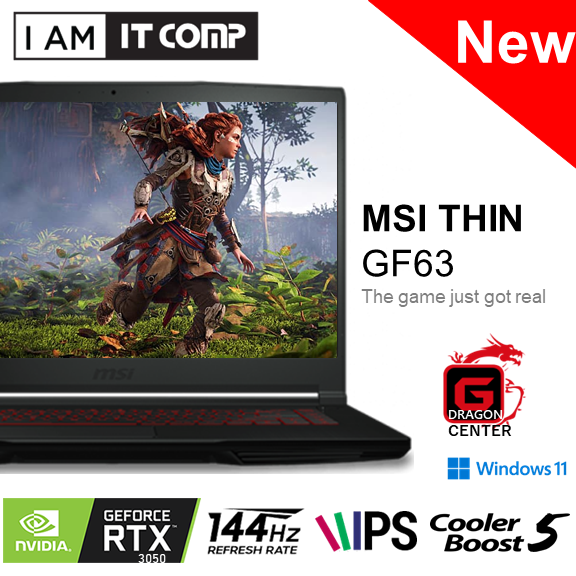 MSI GF63 Thin 11UC-886MY 15.6" FHD 144Hz Gaming Laptop (i5-11400H HM570/8GB/512GB SSD/RTX3050 4GB GD