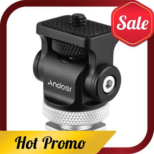 Andoer 360 Rotatable Camera Monitor Cold Shoe Mount Adapter Head with 1/4-inch Interface Allen Wrench for Monitor LED Light Microphone Expansion Mounting (White)