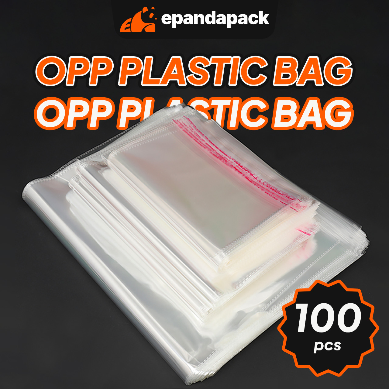 100pcs OPP Plastic Bag Transparent Clear Packaging Bag Beg Plastik Jernih Tudung Baju Aksesori