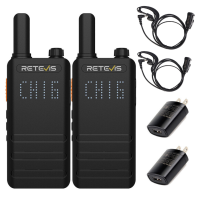 Retevis B3H/B63H Portable Mini Two Way Radio FRS/PMR446 Profesional Handheld 2 Way Radios with Hidden Display Rechargeable Emergency Alarm Ultra-Thin for Fashion Business Camping Hiking