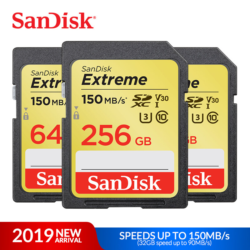 {Thẻ Nhớ SanDisk Hot Nhất Trong 2021} Thẻ SD Extreme SDHC/SDXC 4K UHD 32GB 64GB 128GB C10 U3 V30 150 Mb/giây (32GB: 90 MB/giây) UHS-I Flash Thẻ