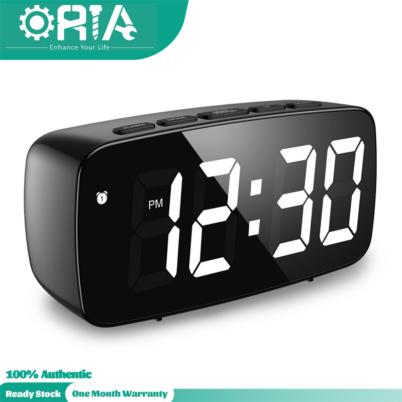 ORIA Digital Clock USB Power Table Clock Brightness Auto Changeable Led Alarm Clock for Office Bedroom Babyroom