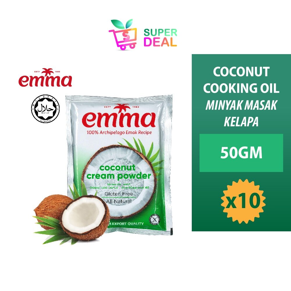 (50g x 10) Emma Serbuk Krim Kelapa / Coconut Cream Powder Emma [Exp: 06/24] 50gm