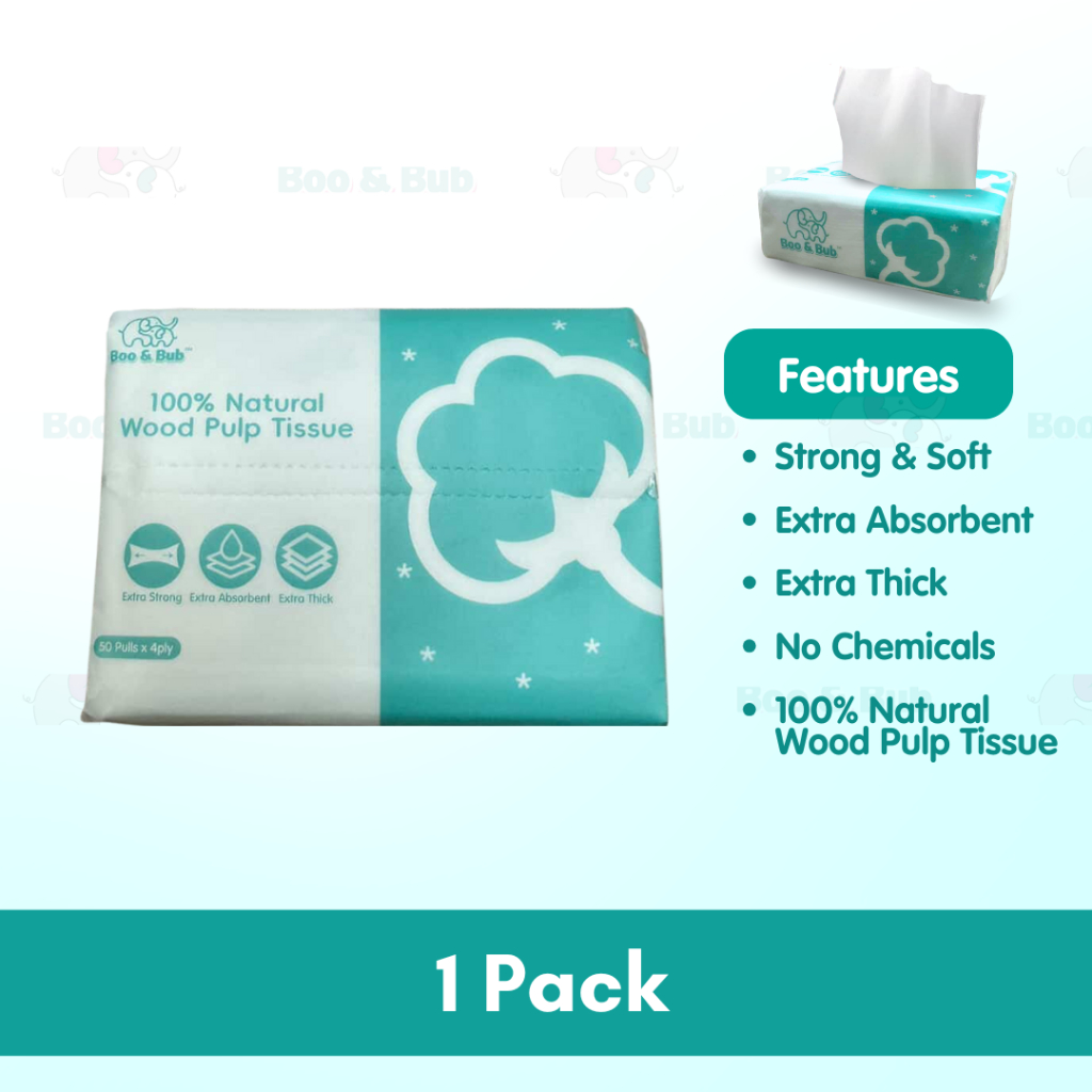 Boo&Bub Cloud Touch Ultra Soft Baby Tissue Moisturizing Lotion Tissue (40s x 8 packs) Facial tissues for delicate skin