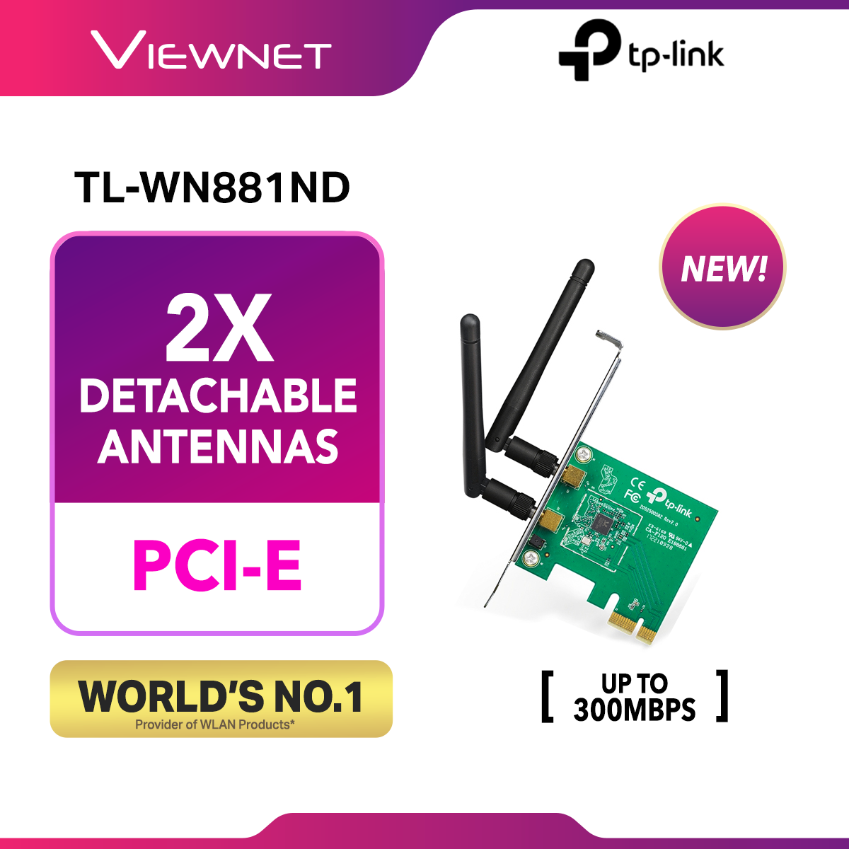 TP-Link TL-WN881ND PCI-E N300 Wifi Adapter