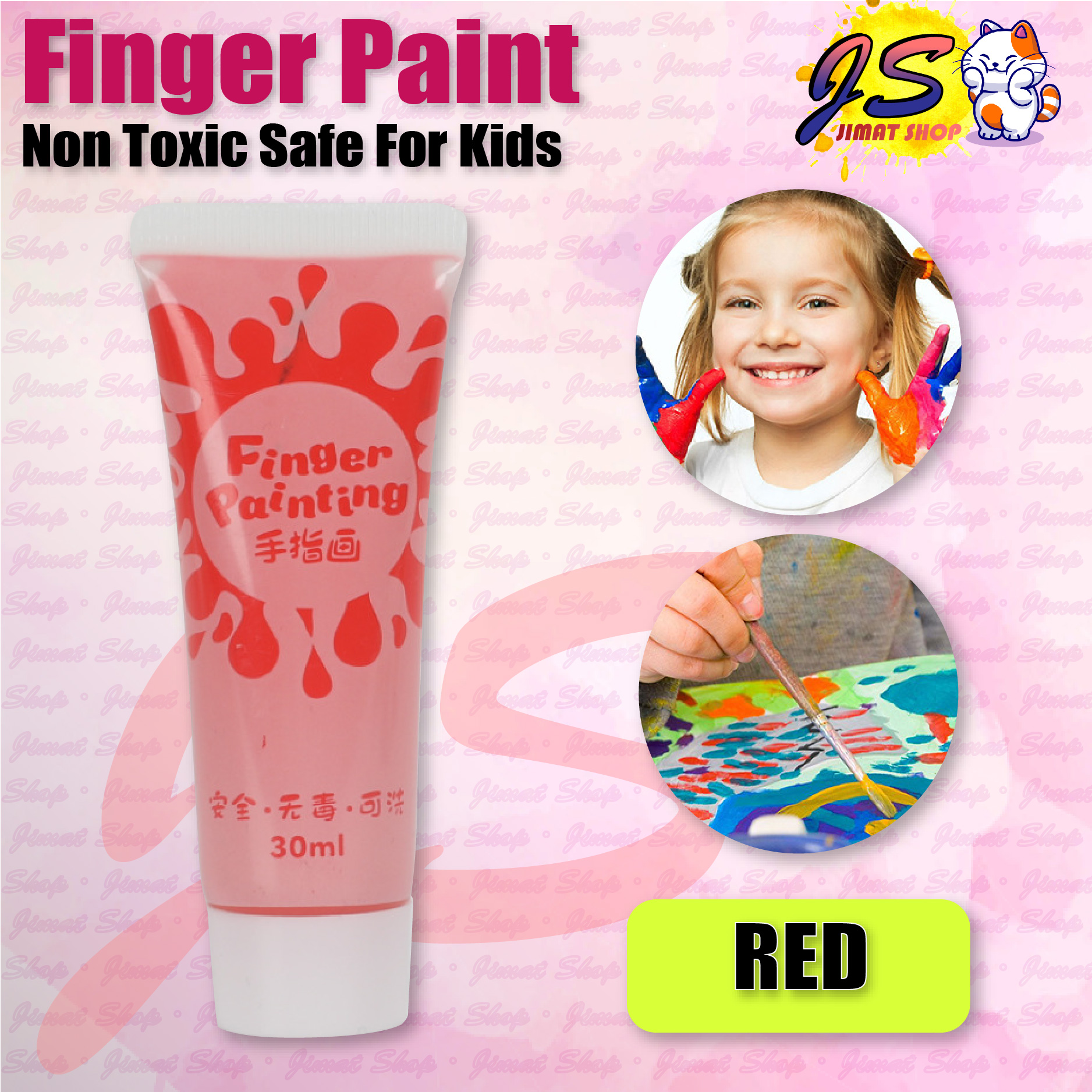 Finger Paint For Kids Non-toxic Natural Safe Children Washable Finger Hand Painting DIY Creative Cat Jari 手指画颜料 儿童美术颜料