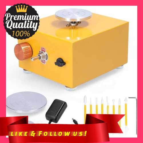 People\'s Choice Kids DIY Clay Tool with Tray for Ceramic Work Mini Pottery Wheel Ceramic Turntable Portable Electric Pottery Machine (Eu)
