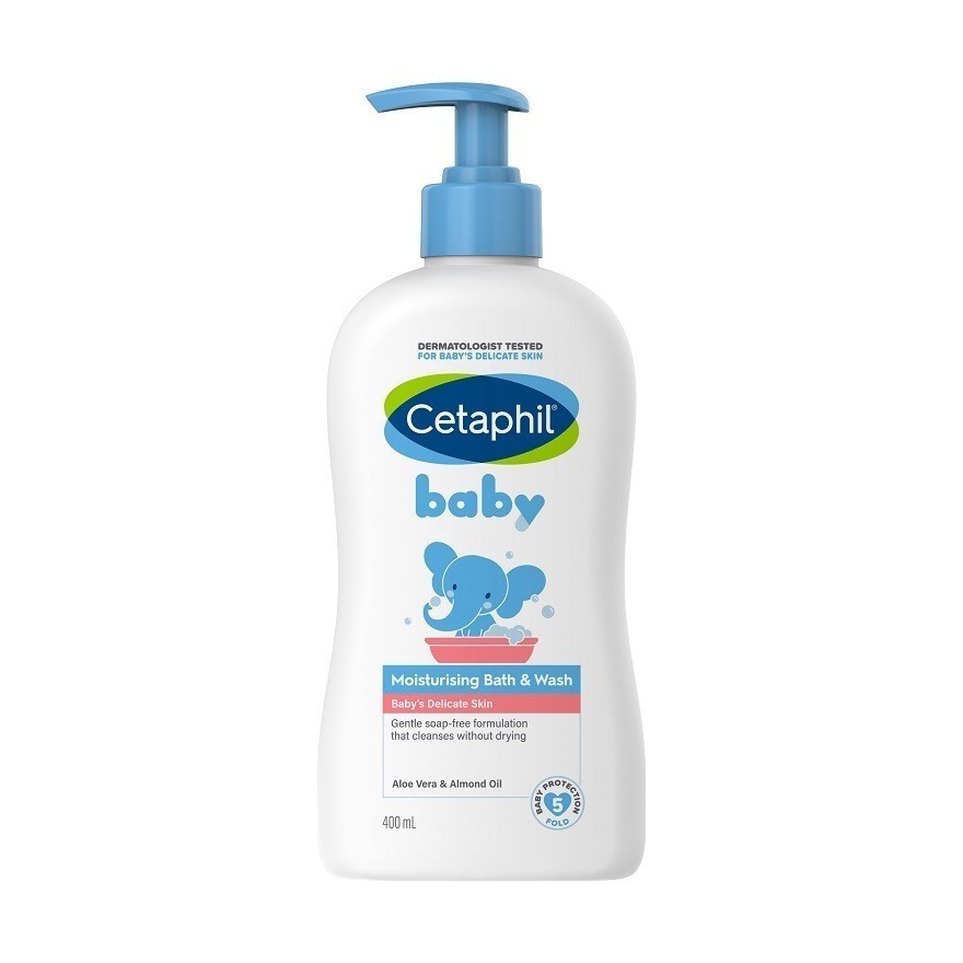 CETAPHIL Baby Moisturising Bath & Wash 400ML Soap-Free Gentle Clean Protect Delicate Baby Skin Prevent Dryness