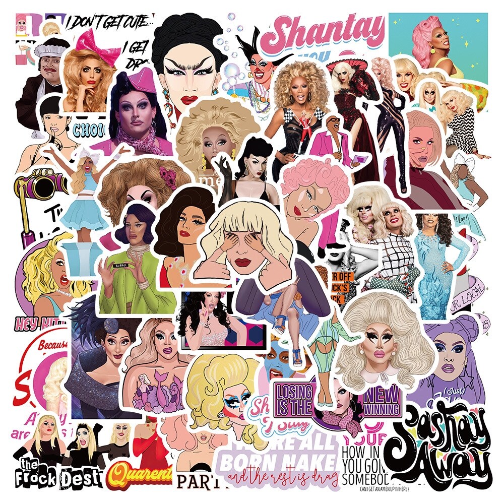 [HOT Cartoon stickers HOT 541] 10/30/50PCS RuPauls Drag Race Stickers DIY Travel Guitar Phone Laptop Cool Waterproof Graffiti Decal Sticker
