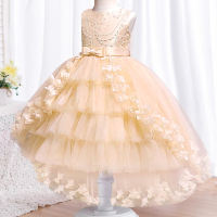 MQATZ New High Quality Baby Lace Princess Dress For Girl Elegant Birthday Party Trailing christmas Clothes 3-12 Years T5399