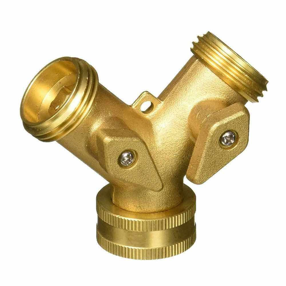 Y Shape Soild Brass Thread Two Way Connector Adaptor Hose Splitter ...