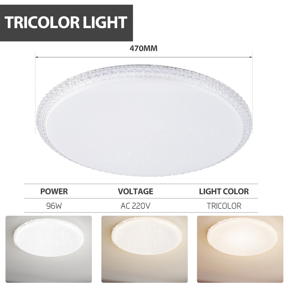 DingDian LED Ceiling Light Modern Crystal Lamp AC220V 30W40W60W72W96W 3 color Temperatures 3000K/4500K/6000K Adjustable Triclolor indoor ceiling light for Bedroom Living Room