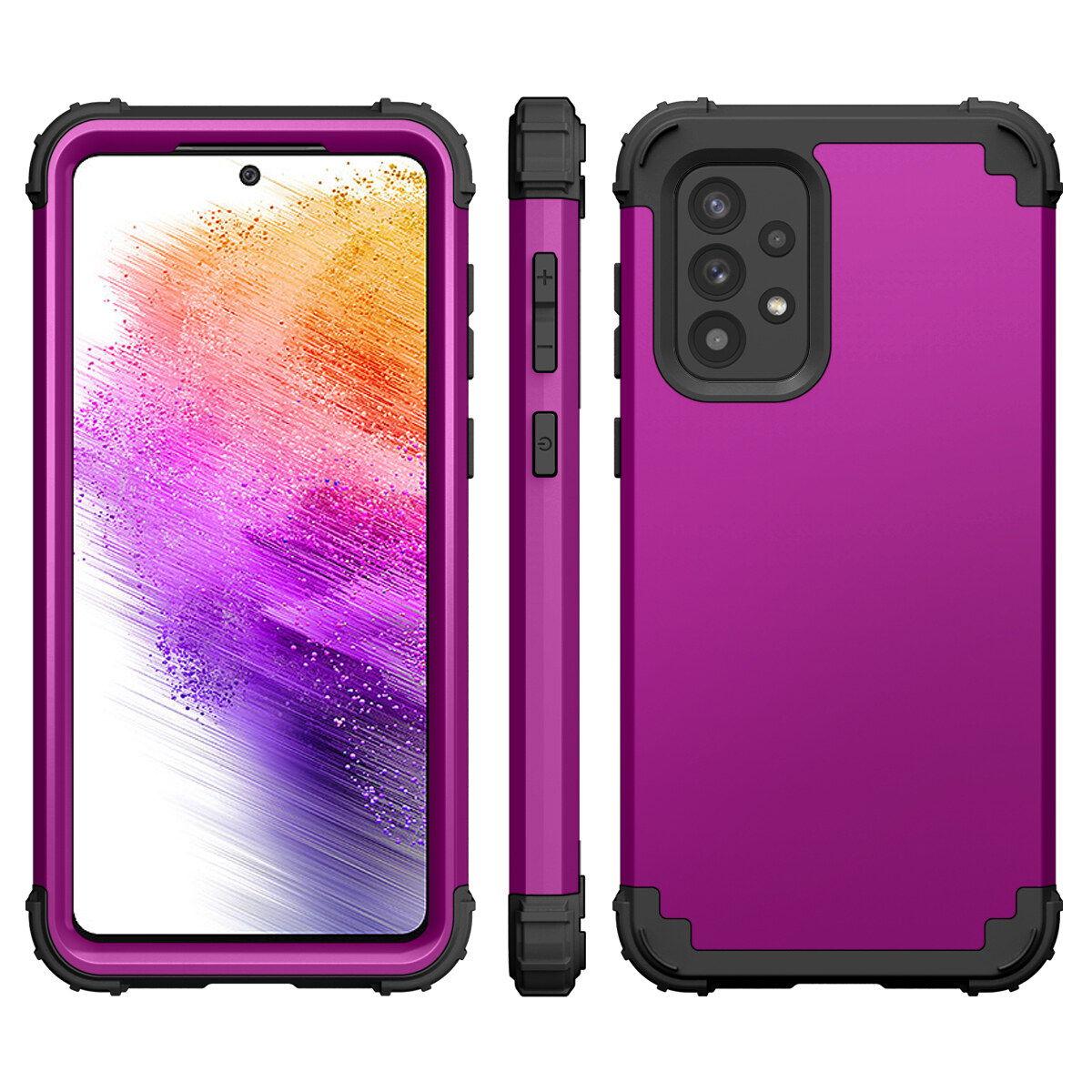 Generic Galaxy A73 5G Case, Hybrid Soft Silicone Hard PC Back Bumper 3