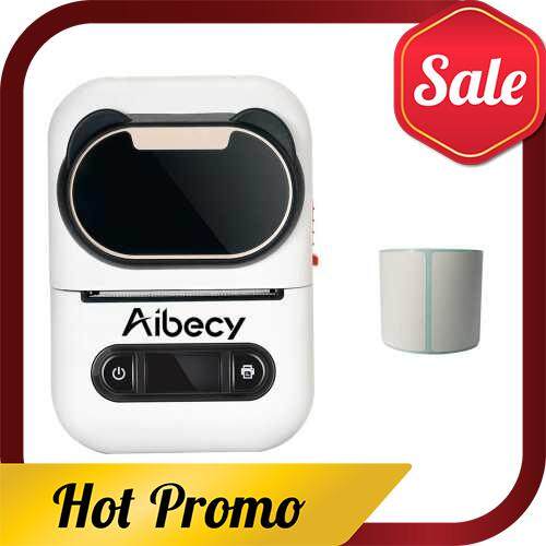 Aibecy Portable BT Wireless Label Maker 203dpi Thermal Label Printer with Rechargeable Battery Compatible with iOS Android Smartphone for Clothing Jewelry Supermarket Retail Store Barcodes Price Name Printing (White)