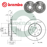 BREMBO Front Brake Discs (2pcs) - Perodua Myvi Lagi Best Axia Bezza