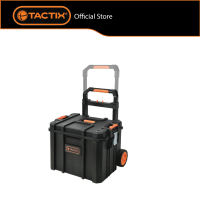 TACTIX Modular Mobile Tool Box with Wheels | Heavy Duty Tool Storage Trolley | Weatherproof PP Toolbox (Stackable)