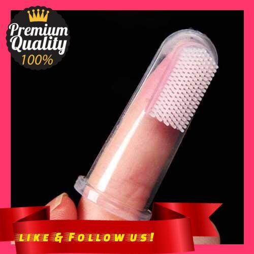 People\'s Choice 1Pcs Safe Soft Silicone Baby Finger Toothbrush Kids Infant Training Teether Teething Massager Newborn Teeth Care Cleaning Brush Tool with Random Color Box (1)