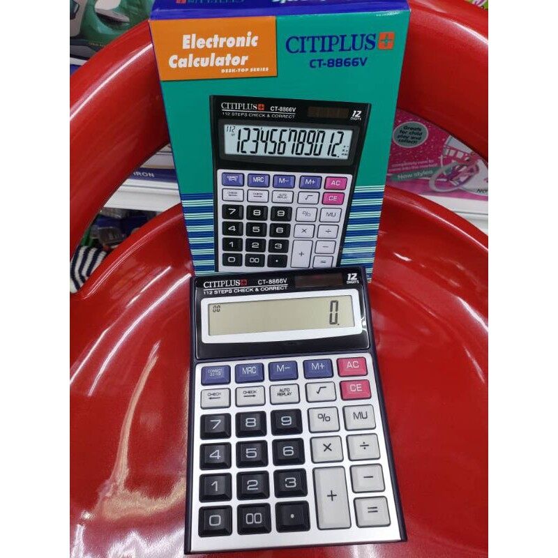 [Ready Stock ] CITIPLUS Electronic Calculator CT-8866V II 12-Digit Electronic Solar